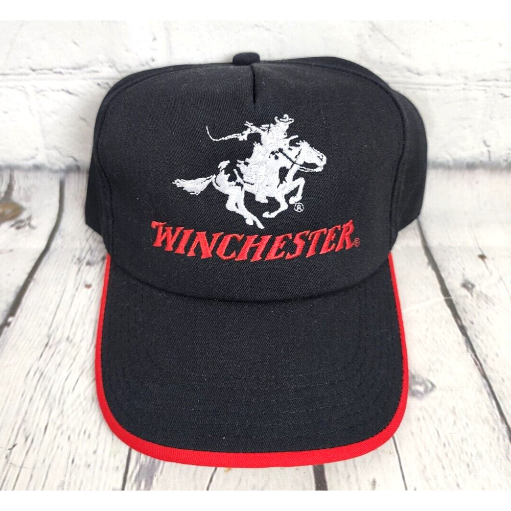 Vintage Winchester Rifles Shooting Hat Snapback Trucker Cap Mens Red Black